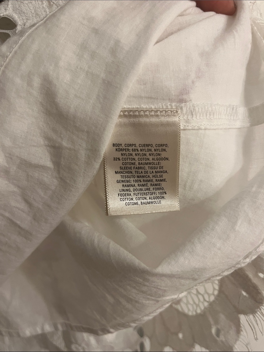 Moulinette Soeurs White Lace Puff Sleeve Blouse size small - Picture 3 of 4